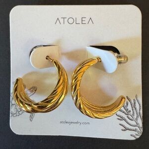 Atolea Double Twisted Gold Hoop Earrings
